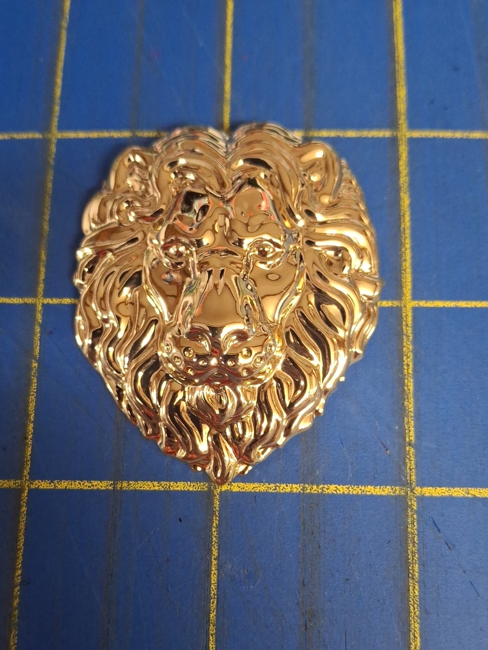 Gold Lion Head Lapel Pin 1.5" x 2" New